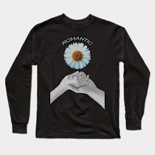 Design of hands holding together with flowers on top Long Sleeve T-Shirt